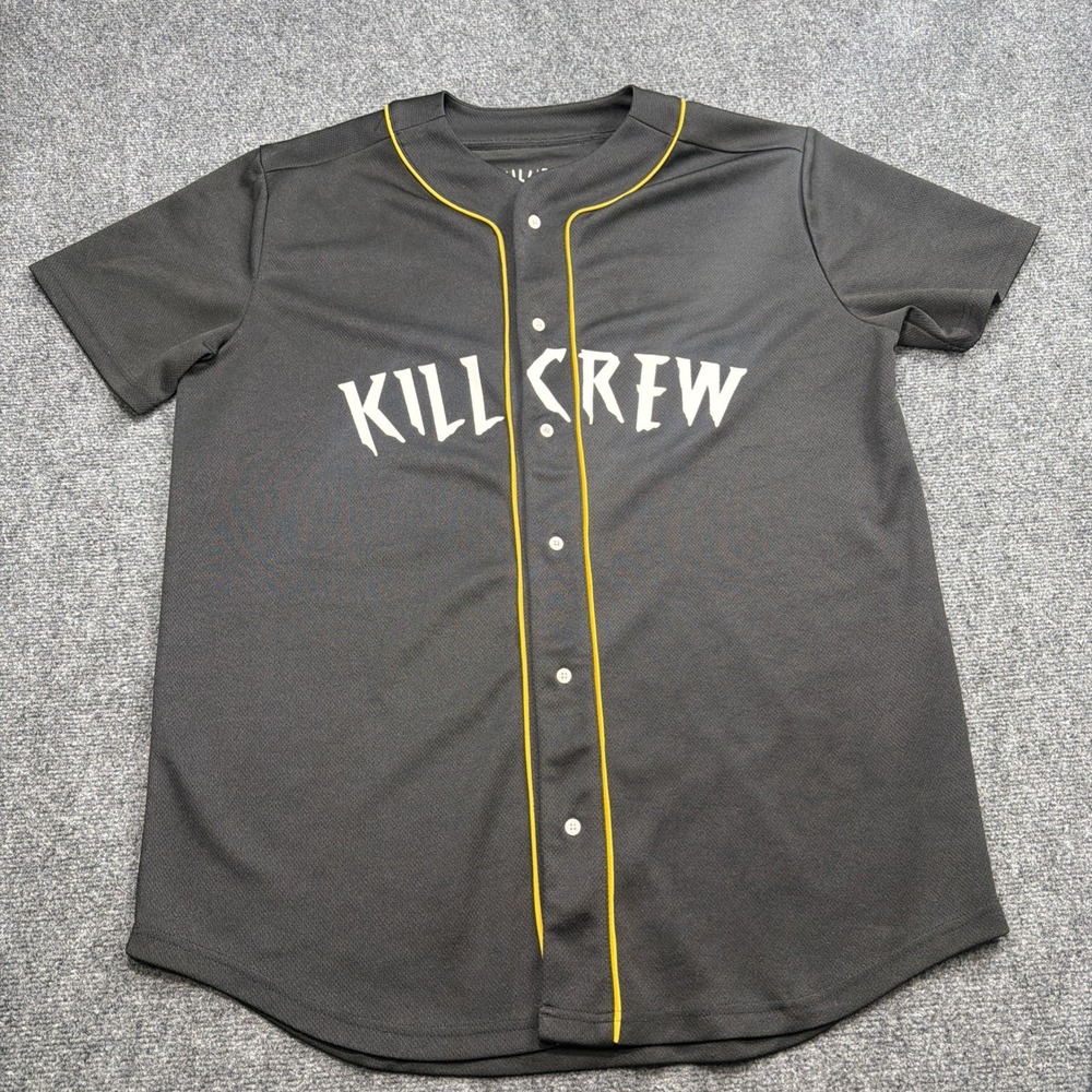 KILL CREW Short Sleeve Baseball Jersey Shirt Porrada Series Men's Black Rare!